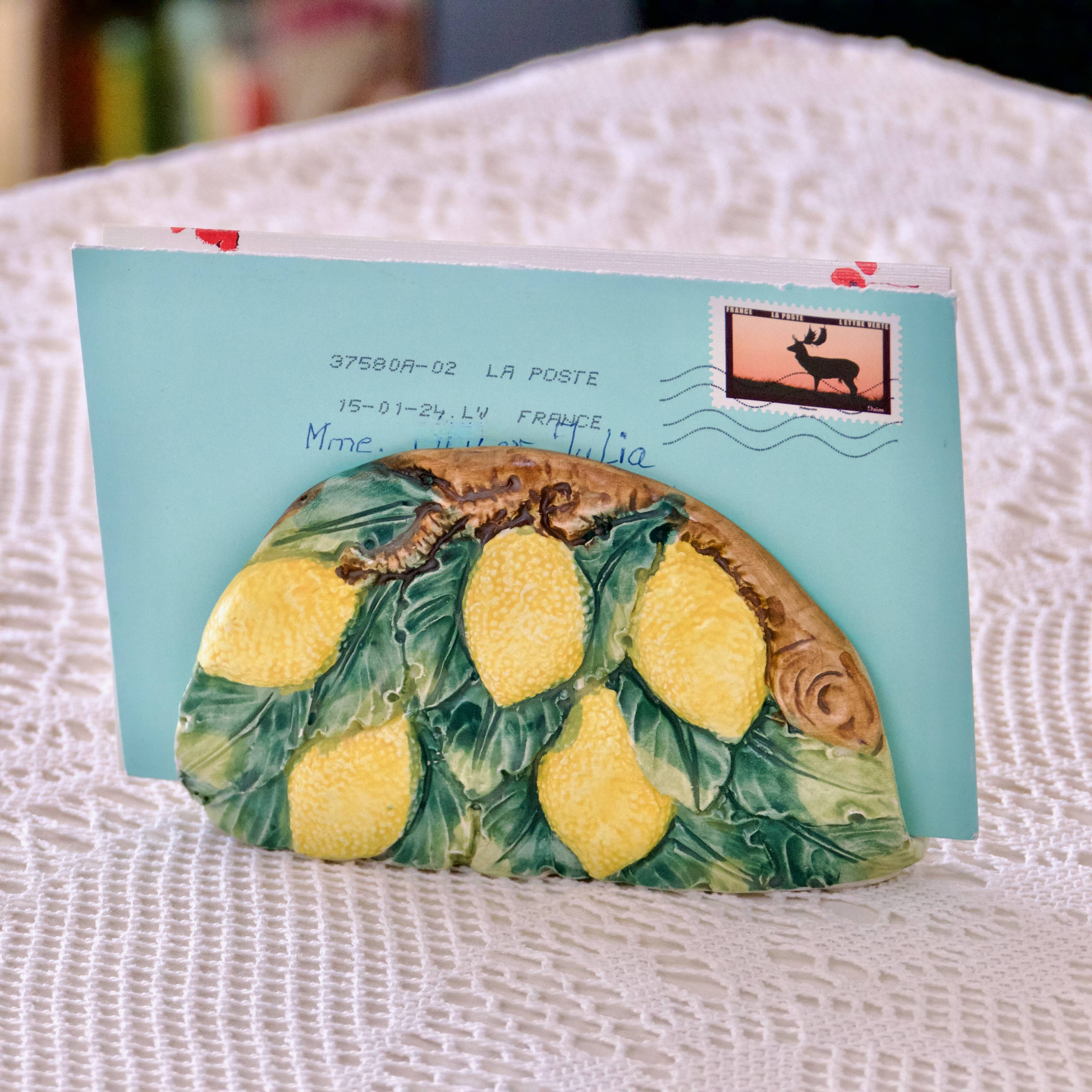 Bassano lemon slip napkin holder