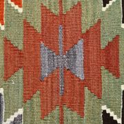 Geometric Pattern Multicolor Wool Kilim Rug, 192x256 Cm