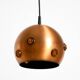 Suspension en cuivre massif des années 1960 avec des pierres en verre synthétique orange.