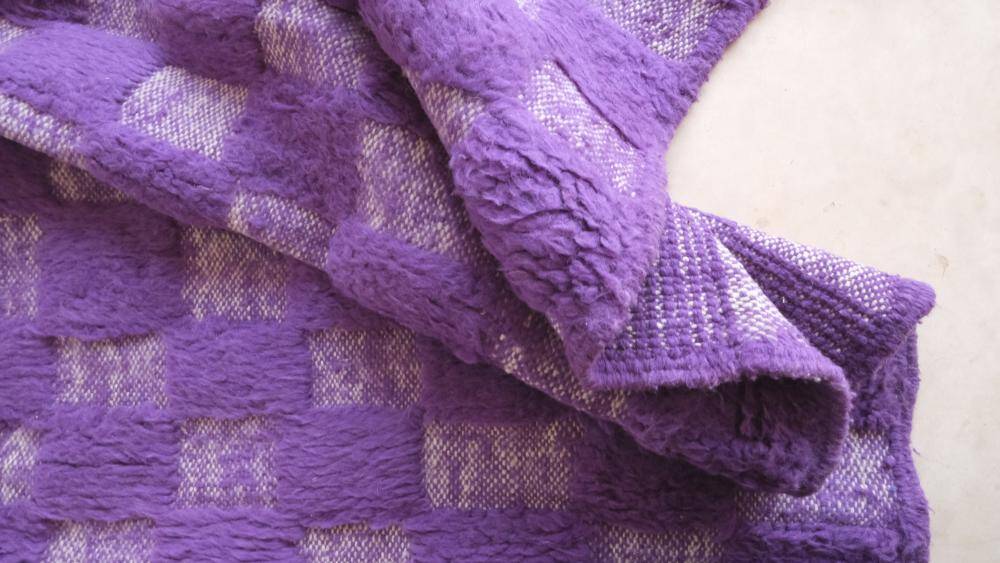 Purple Checkered Rug - 281 x 207 cm