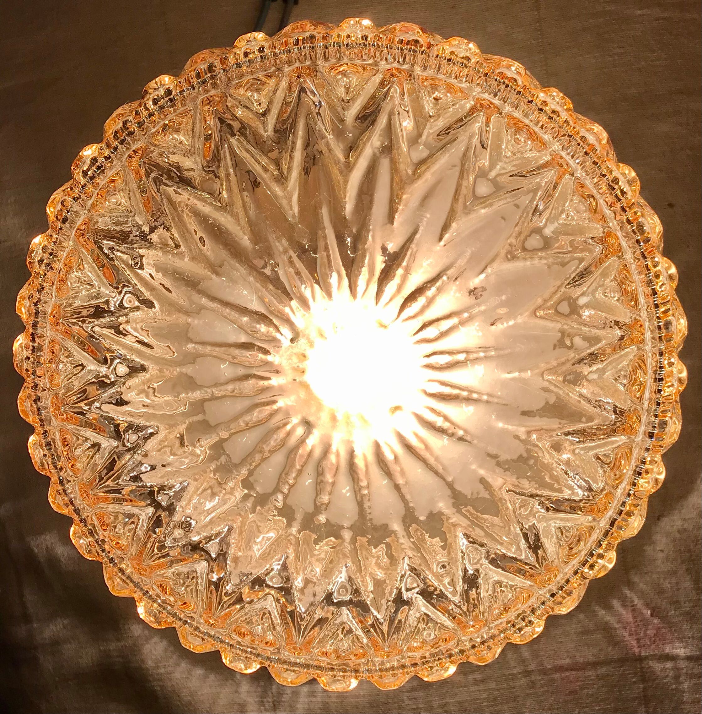 Vintage iridescent amber ceiling