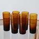 6 vintage amber shot glasses
