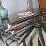 Chrome & smoked glass coffee table
