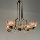 Venetian chandelier in Murano glass and brass circa 1950