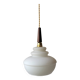 Suspension en opaline et teck