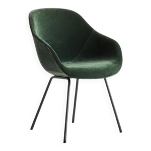 Fauteuil rembourré velours - vert