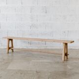 Solid wood bench