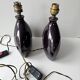 Set of 2 Mauve Ceramic Table Lamps