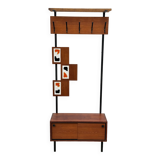 MCM Vintage Teak Coat Rack with Storage Unit