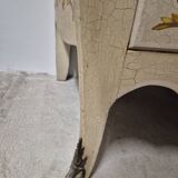 Louis XV style chest of drawers painted with flowers, Italian manufacture