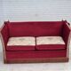 1970s, Danish 2-seater "Spanish" drop arm sofa, furniture velour.