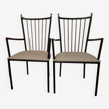 2 bridge armchairs by Colette Gueden