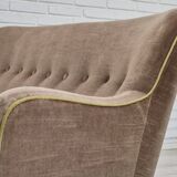 1960s, Danish 2 seater sofa, original condition, furniture velour, beech wood legs.