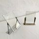 Duo of Art Deco photo frames in silver metal with beveled glass
