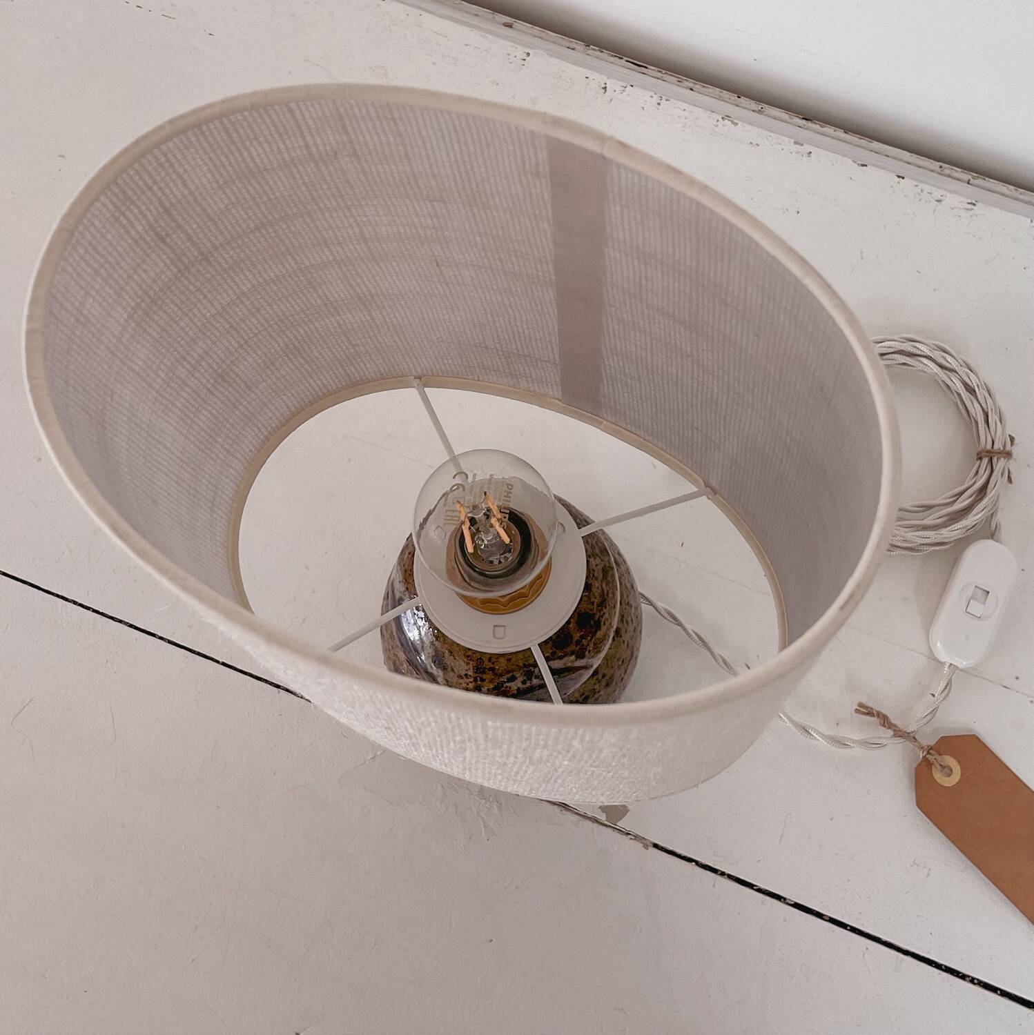 Guy Baudat owl sandstone lamp