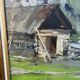 Oil-on-canvas painting The Blacksmith's Workshop 1956 signed by Fomine