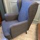 Fauteuil à grand dossier en tissu