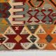 5x10 Red & Orange Geometric Vintage Kilim Rug,142x302Cm