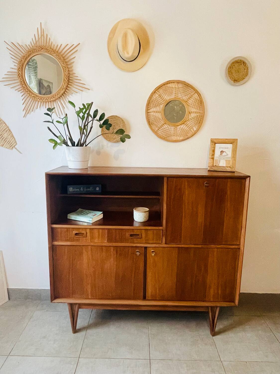 Vintage signed high sideboard / silver dresser