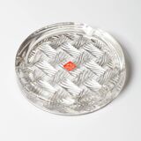 Cendrier rond vintage en verre transparent, Italie, années 1990