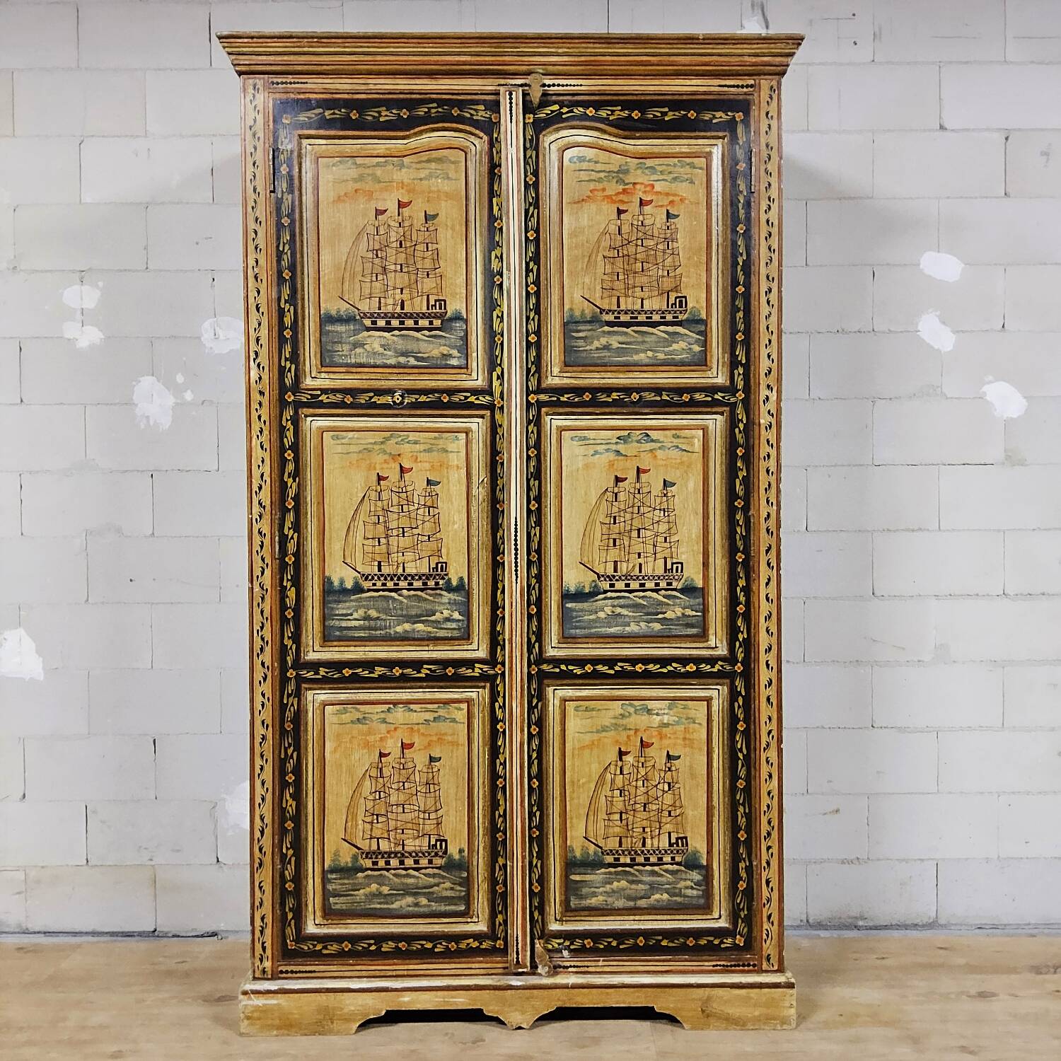 Vintage Indian wardrobe (nautical / ships) bohemian