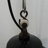 Industrial hanging lamp with enamelled shade