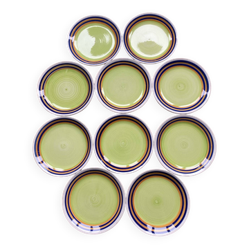 Assiettes dessert colorees Digoin Sarreguemines Florence