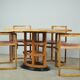 Exceptional fruitwood dining table set in art deco style, 1980s