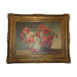 Still life 1950s Bouquet poppies in vase