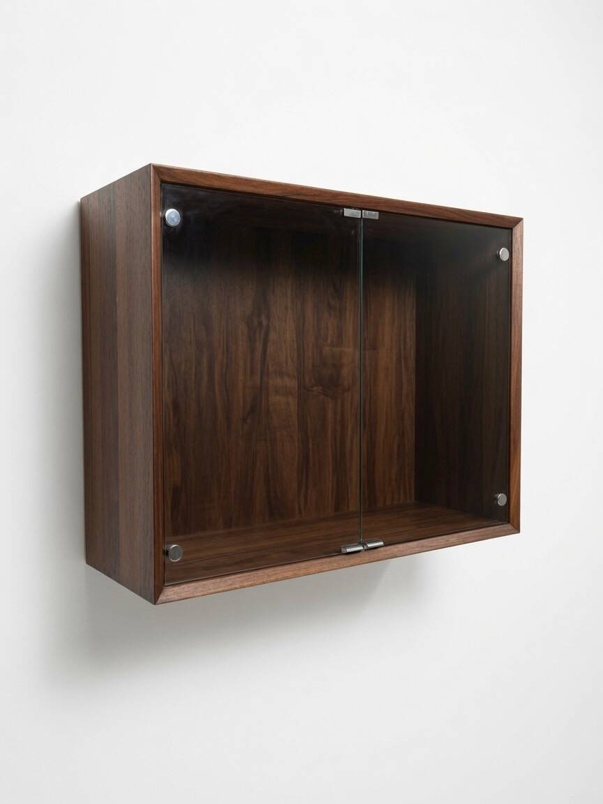 Poul Cadovius Wall Mounted Glass Cabinet By CADO, 1960s.