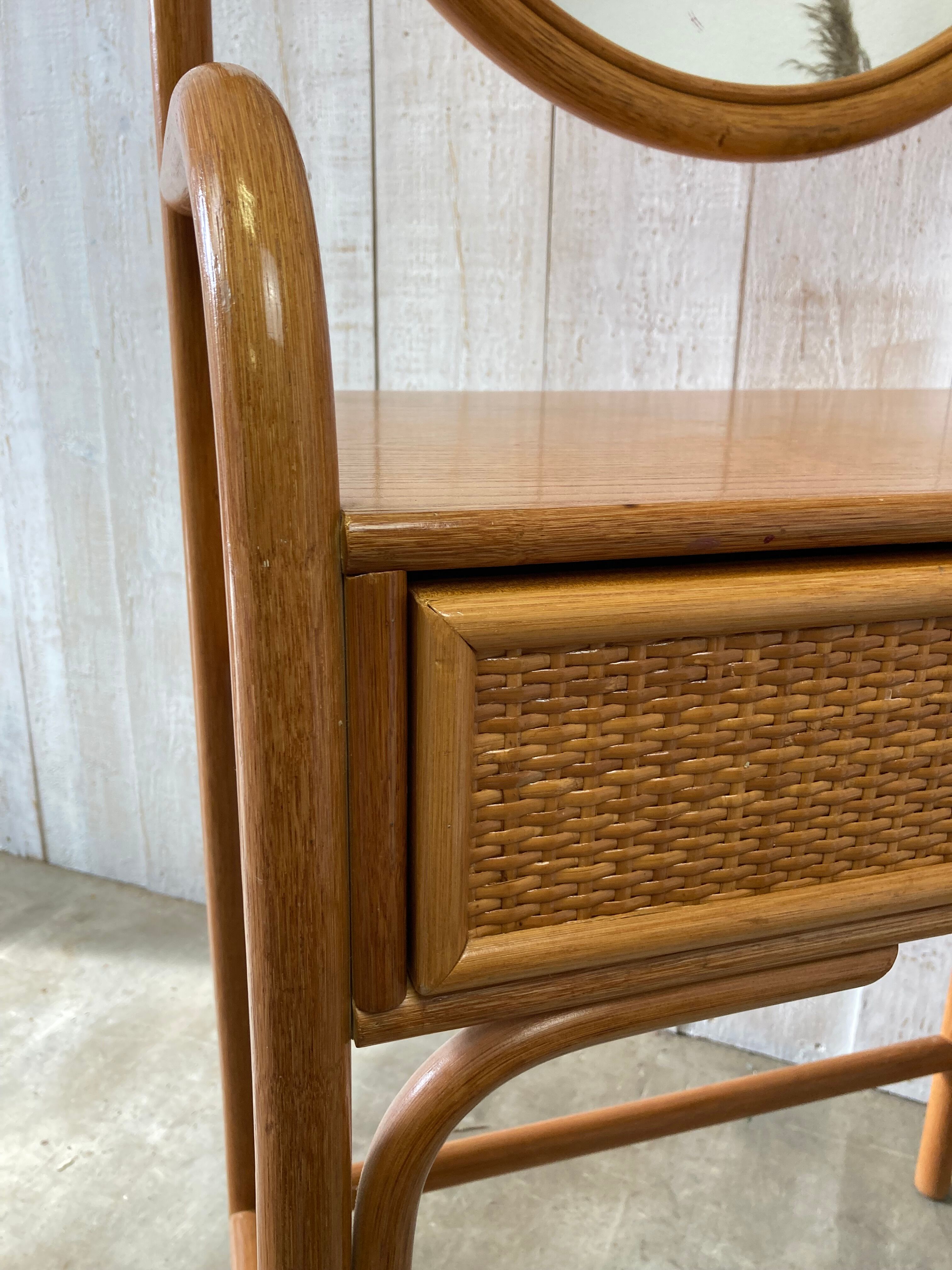 Vintage rattan dressing table