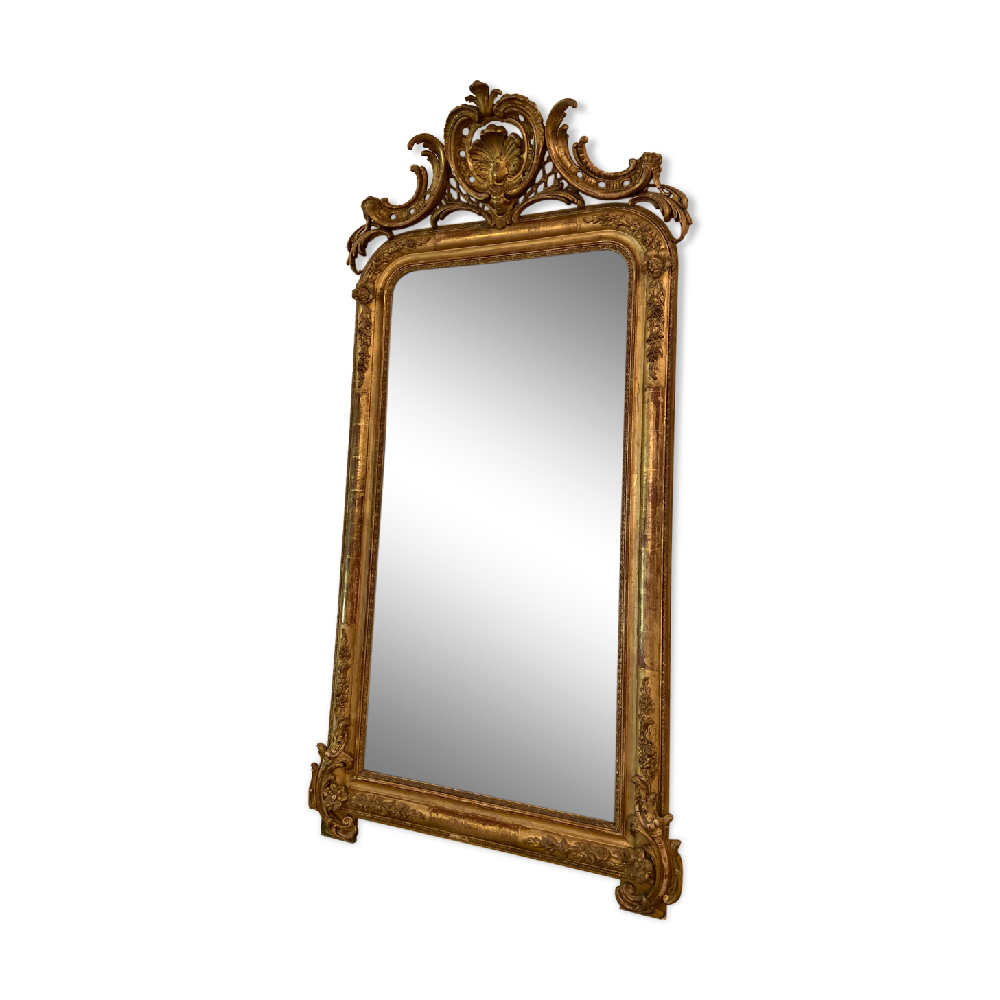 Old mercury mirror with pediment