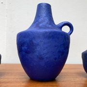 Mid-century German minimalist cobalt blue vases by Hartwig Heyne Pottery, 1960s, set of 3.