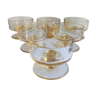 Set of 6 vintage amber bowls