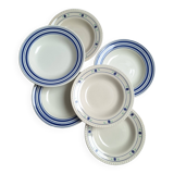 Vintage blue soup plates