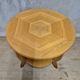 Vintage round wooden coffee table with lower shelf, 20th century