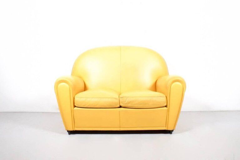 Poltrona Frau vanity fair beautiful yellow leather sofa