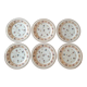 Series of 6 flat plates, Limoges porcelain, Raynaud et Cie