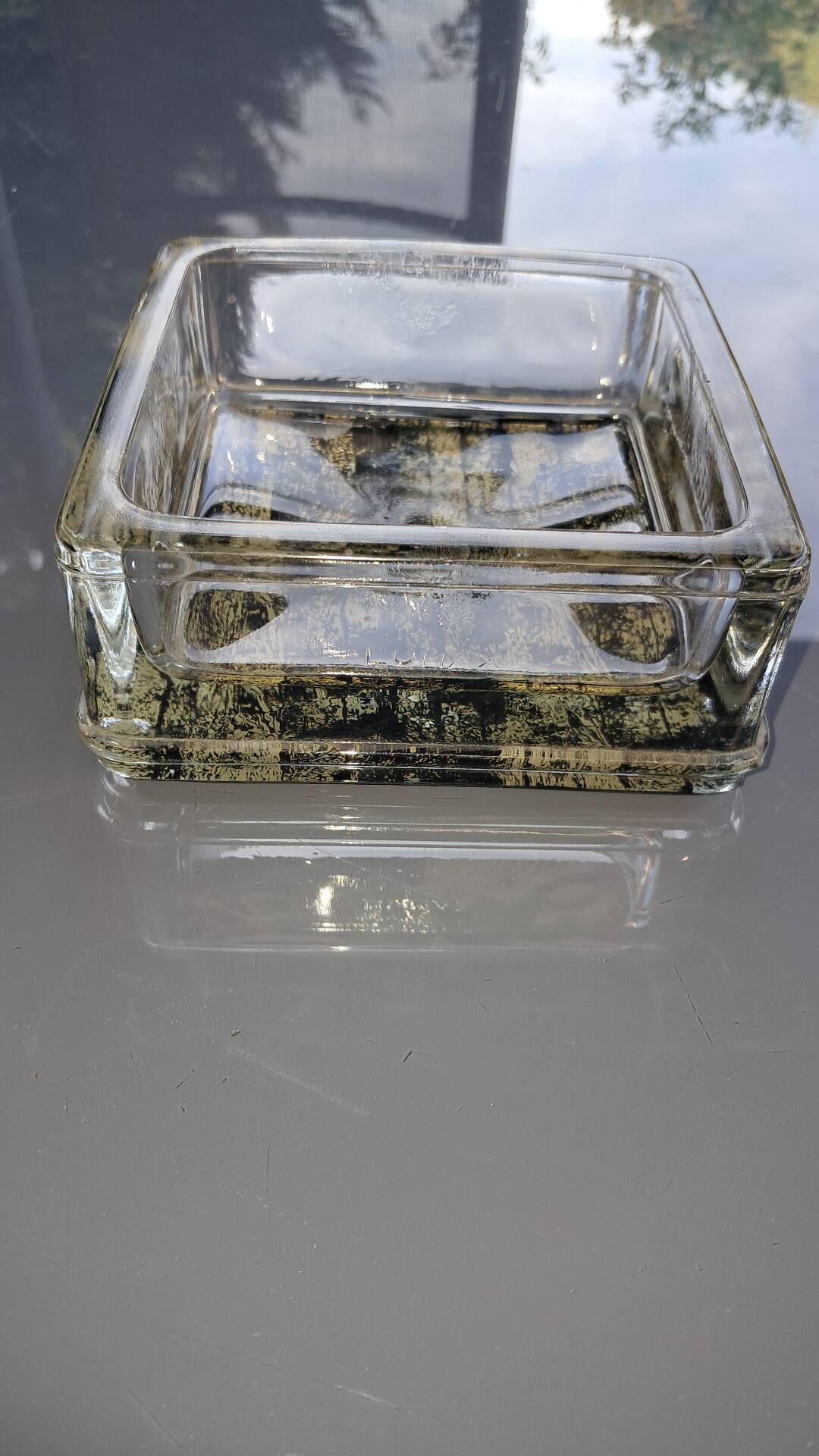 Vintage ashtray / pocket tray lumax – modernist design 12x12 cm