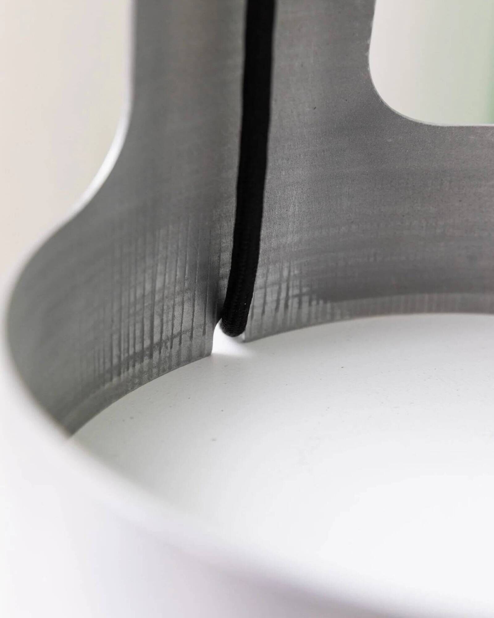 Matte silver aluminum table lamp by Dominik Hehl, vintage 2012 design, sculptural industrial vibe