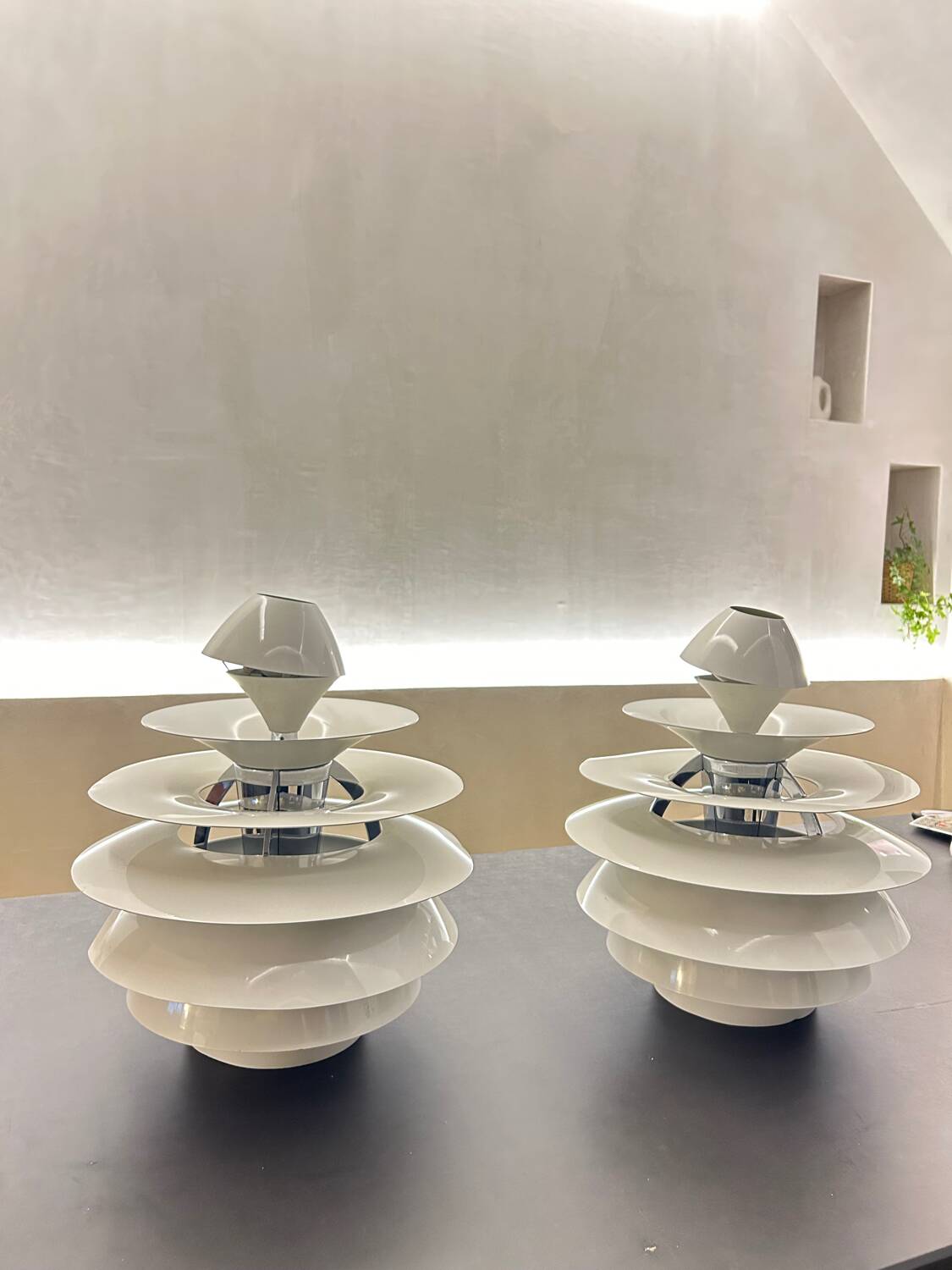 2 Louis Poulsen Snowball pendant lights