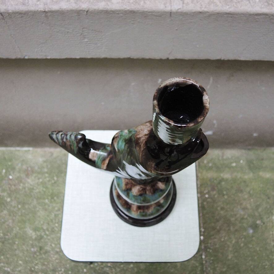 Old fish-shaped ceramic lamp base