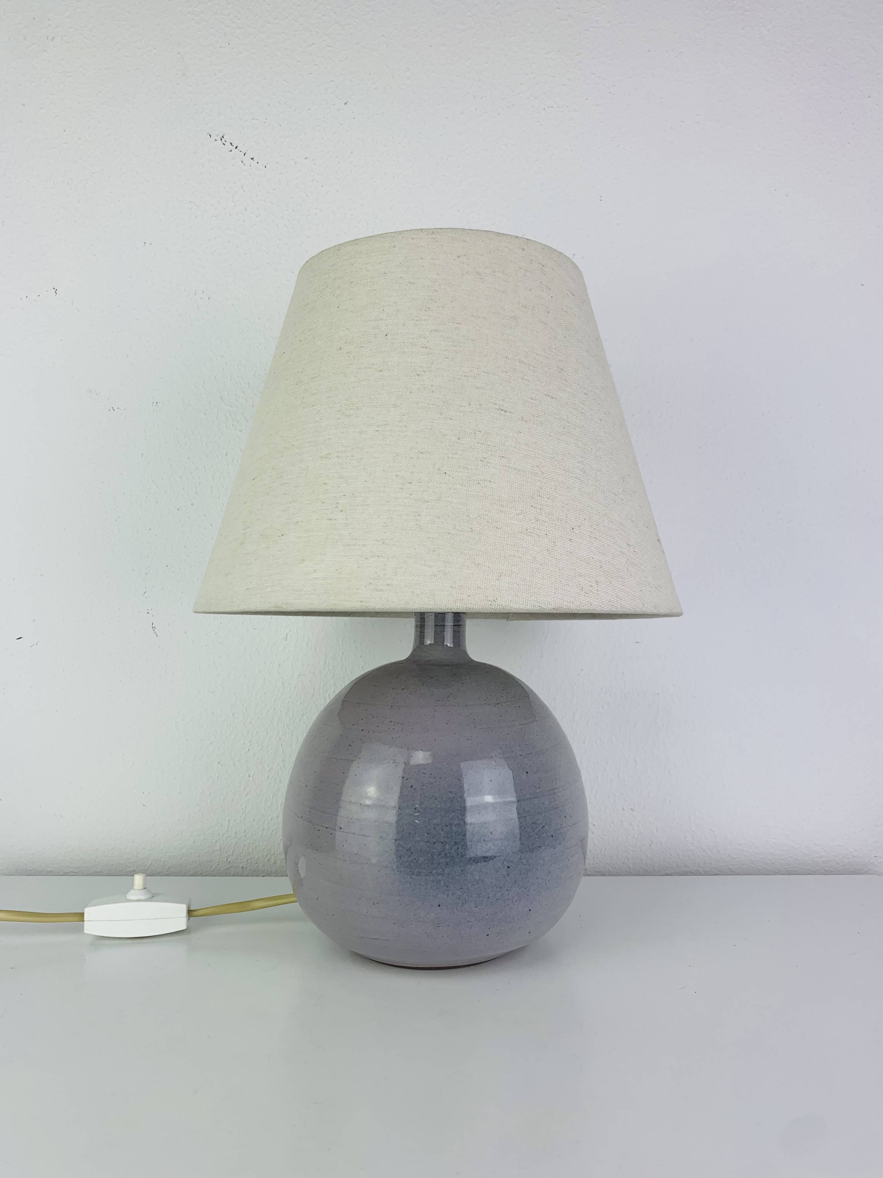 Ceramic ball lamp grey/blue, vintage 1960s