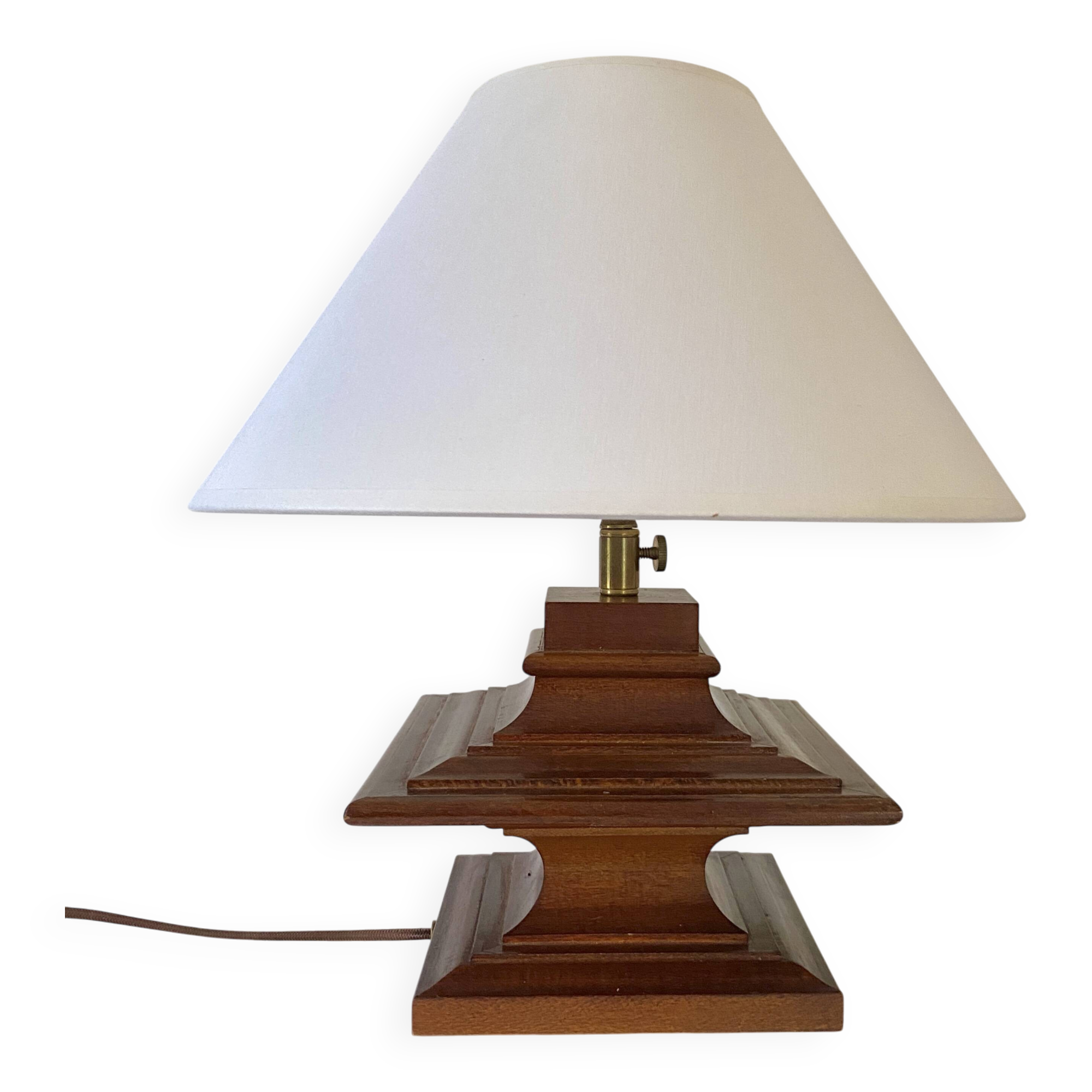 English lamp, fabric cable, cotton lampshade
