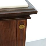 Pair of Black Walnut Nightstands with Marble Top ascr. to Paolo Buffa, Ita