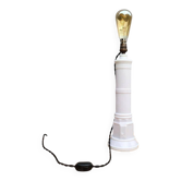 Neoclassical column opaline lighthouse lamp