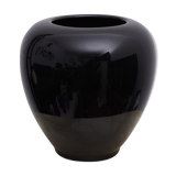 Black ceramic ball vase