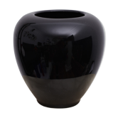 Vase boule céramique noir
