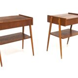 Set of 2 Scandinavian teak bedside tables, Carlström, Sweden, 1960