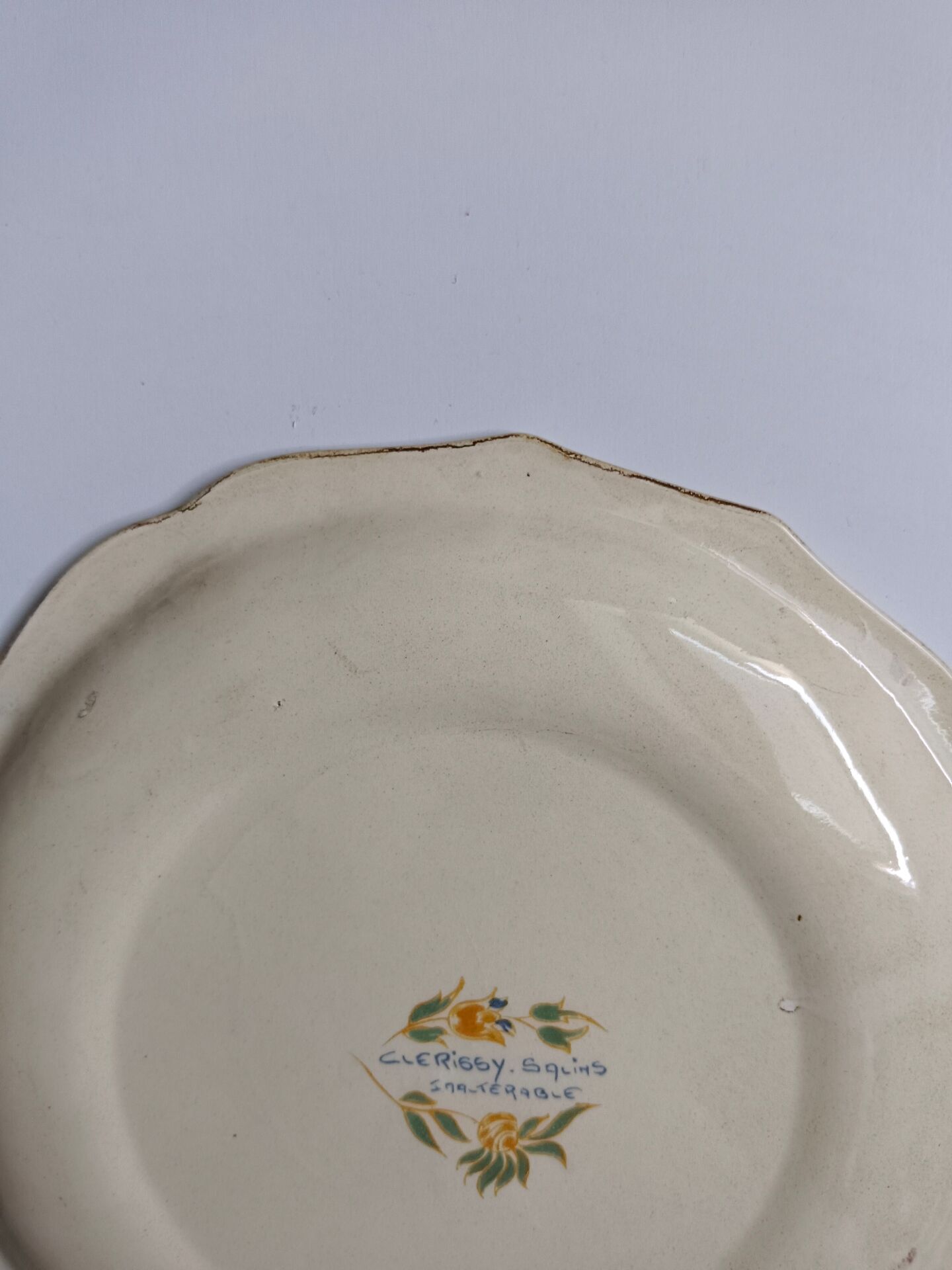 Decorative plate signed Clerissy Salins